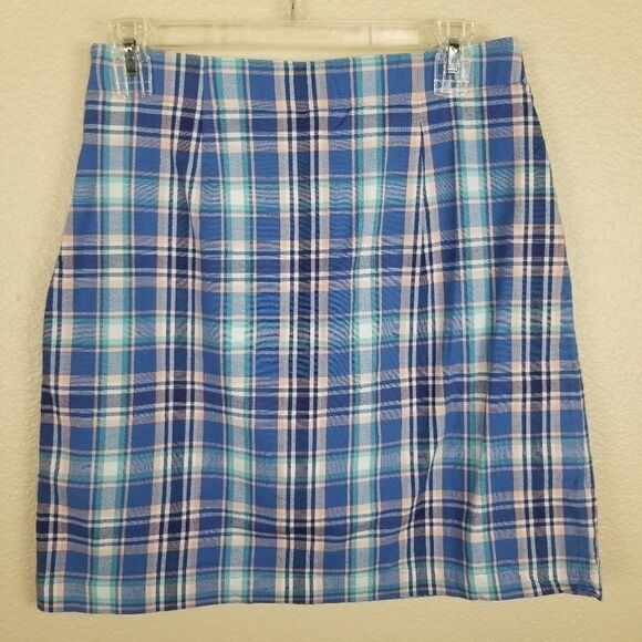 DENIM & CO. Blue Pink Plaid Golf Skort Size 4 (2205) - Picture 1 of 5